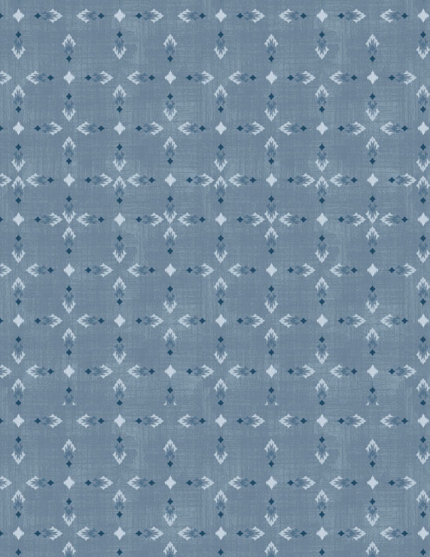 Timberland Trails Quilt Fabric - Tribal All Over in Blue - 	3070 45607 444