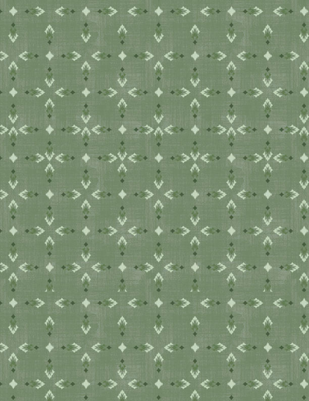 Timberland Trails Quilt Fabric - Tribal All Over in Green - 3070 45607 777