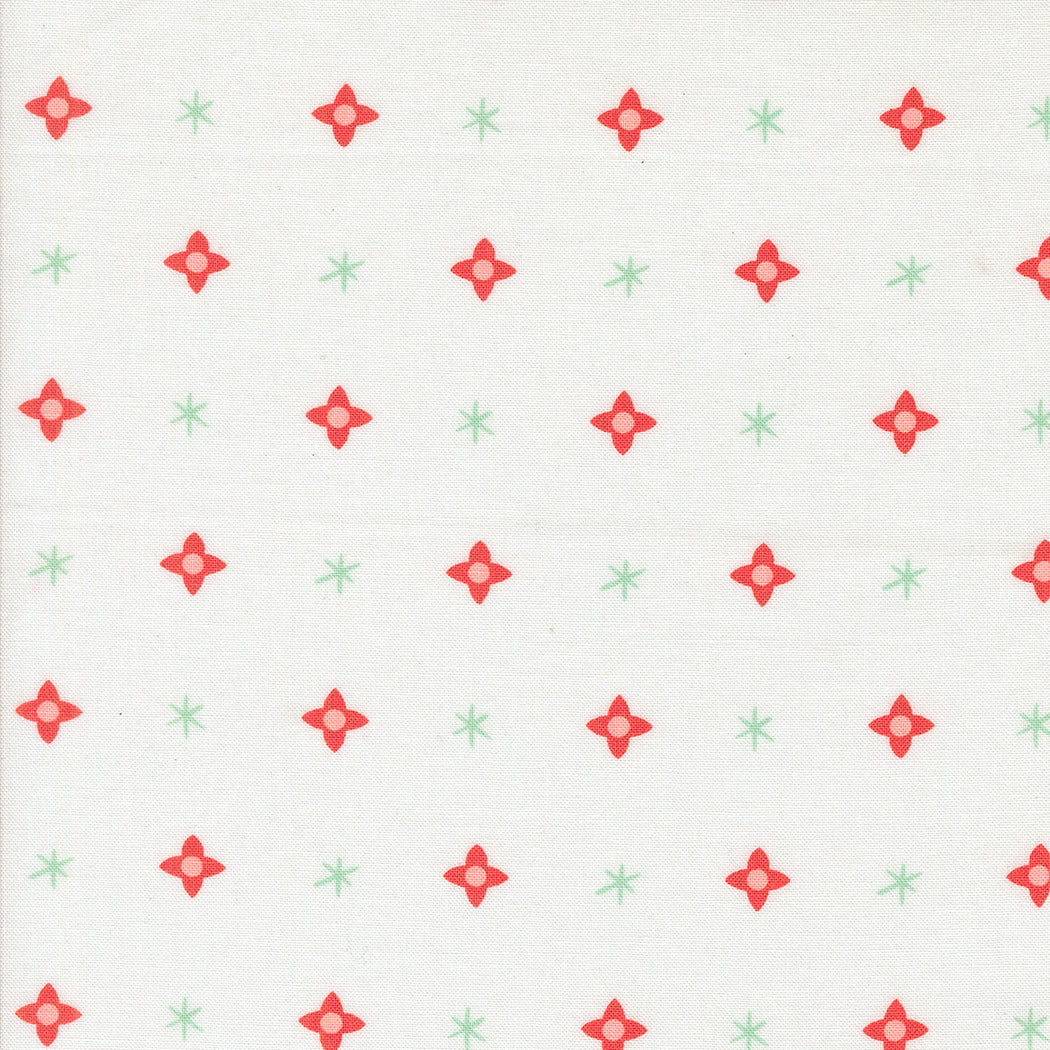 Tiny Christmas Quilt Fabric - Christmas Stars in Snow Multi - 37135 11