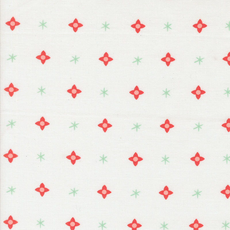 Tiny Christmas Quilt Fabric - Christmas Stars in Snow Multi - 37135 11