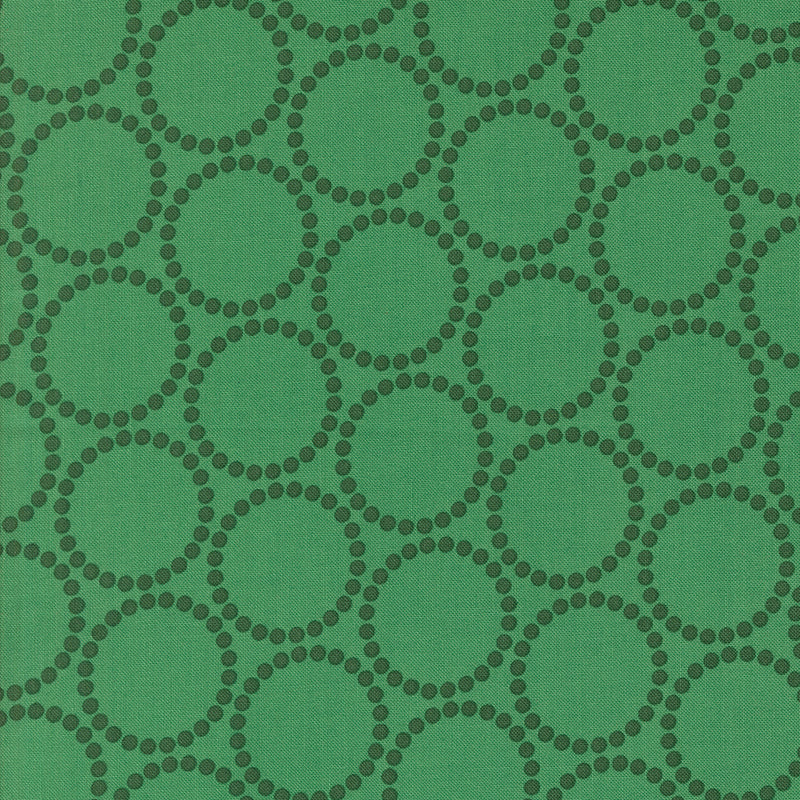 Tiny Christmas Quilt Fabric - Pearl Bracelet in Forest Green - 37136 17