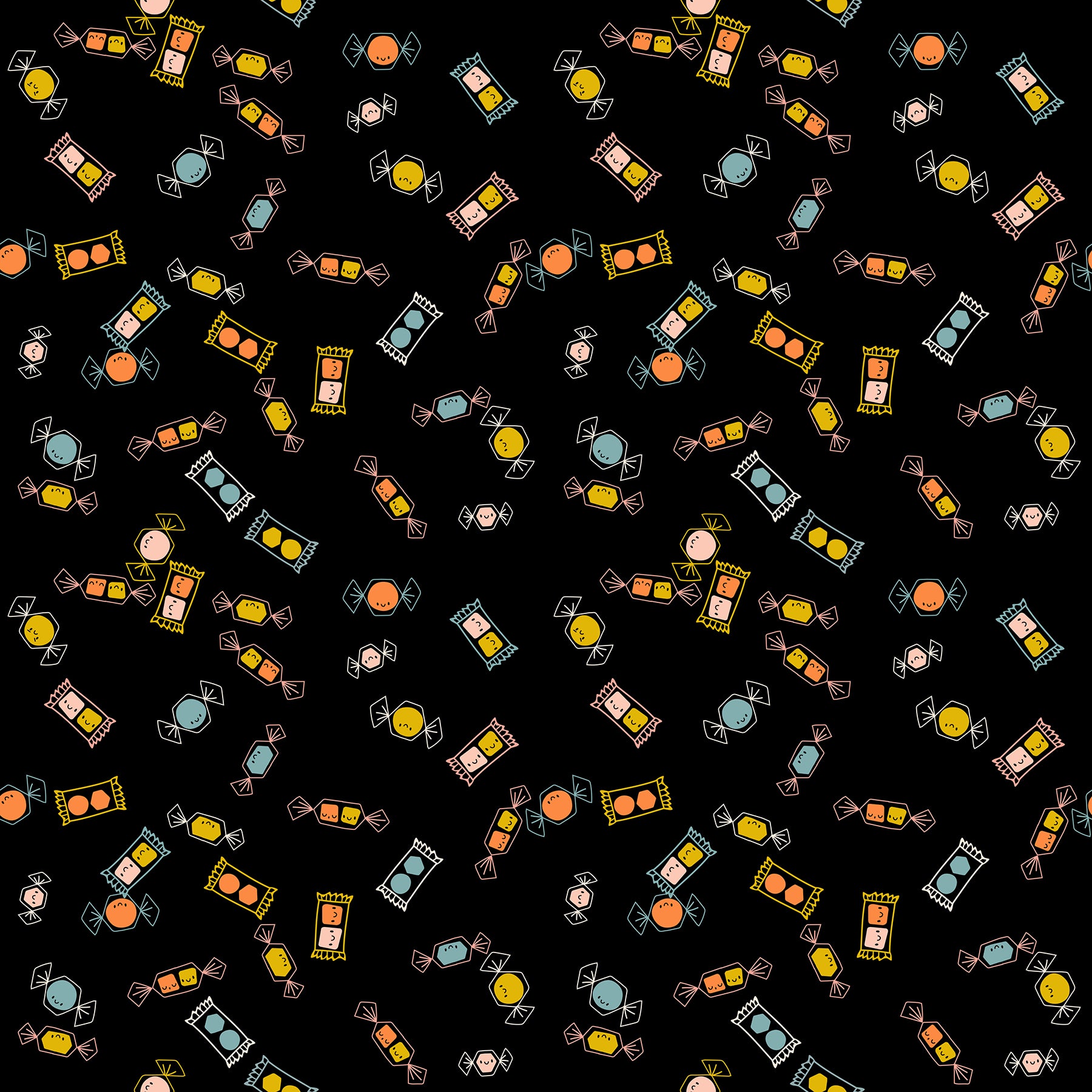 Tiny Frights Quilt Fabric by Ruby Star Society - Tossed Candy in Black - RS5124 15