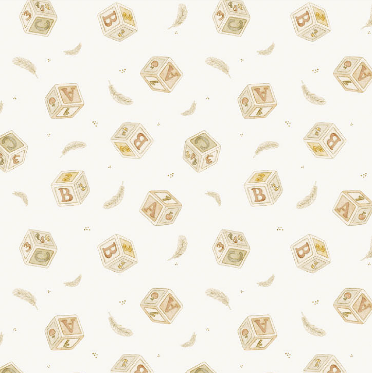 Tiny Waddles Quilt Fabric - Blocks in Cream - 91183-11