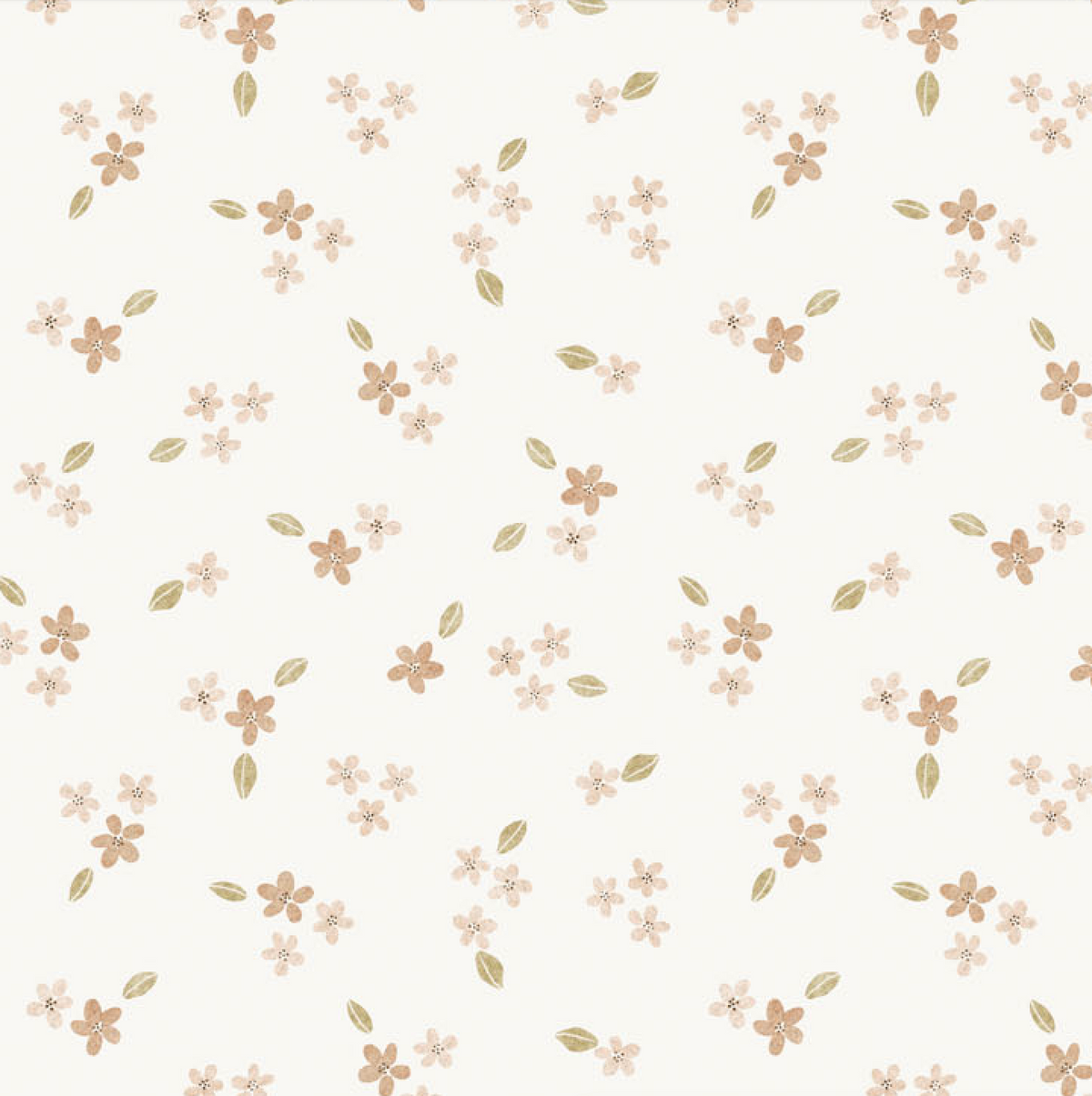 Tiny Waddles Quilt Fabric - Floral in Cream - 91185-11