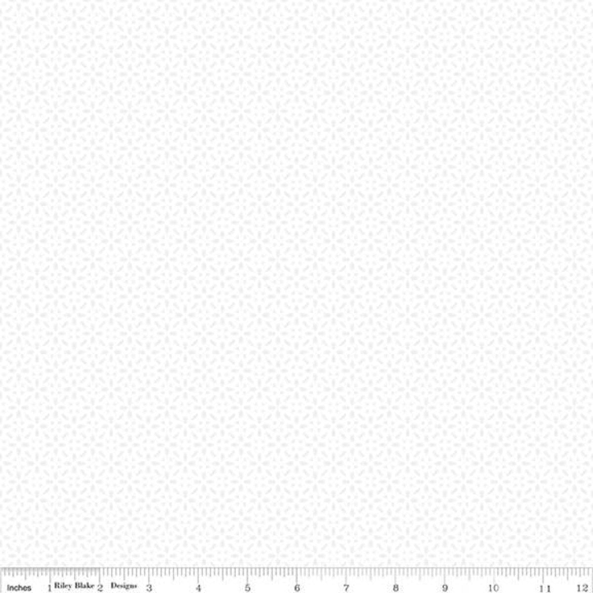 Tone on Tone Quilt Fabric - Daisy in White on White - C750-130 WHITE