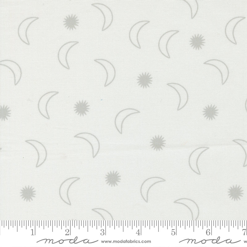 To the Moon and Back Quilt Fabric - Moon and Stars in Dove Gray - 25904 11