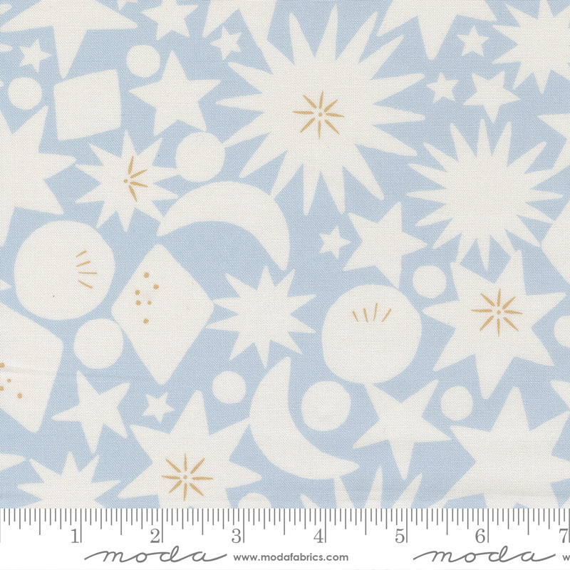 To the Moon and Back Quilt Fabric - Starbursts in Sky Blue - 25905 14