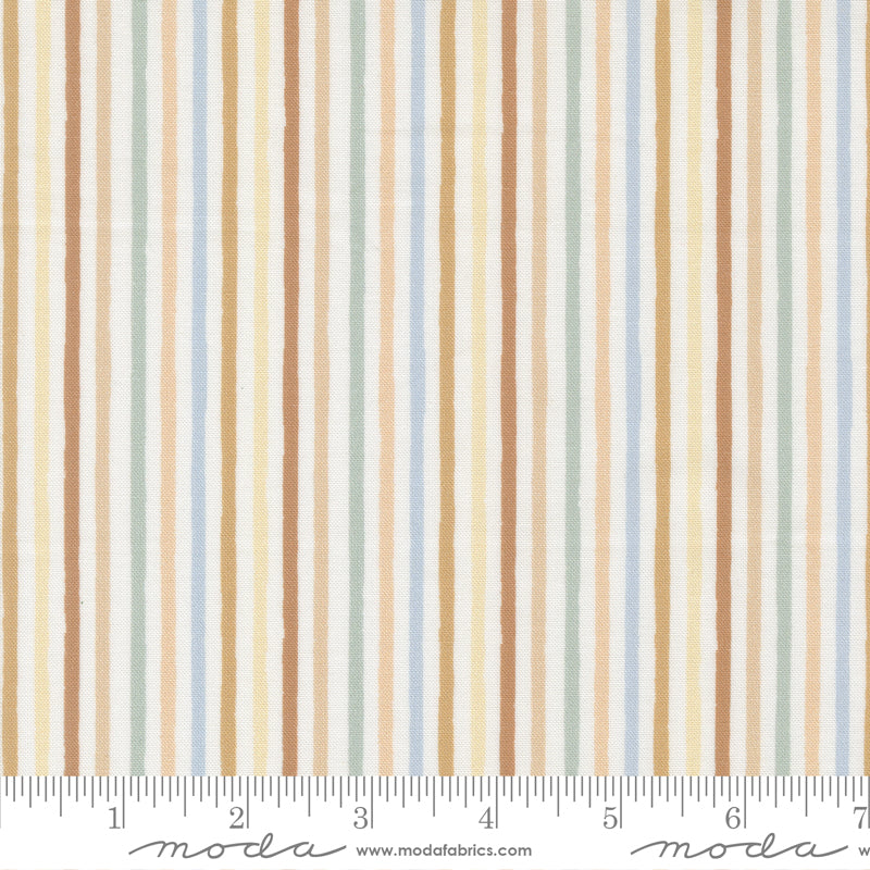 To the Moon and Back Quilt Fabric - Stripe in Dove Cream/Multi - 25906 11