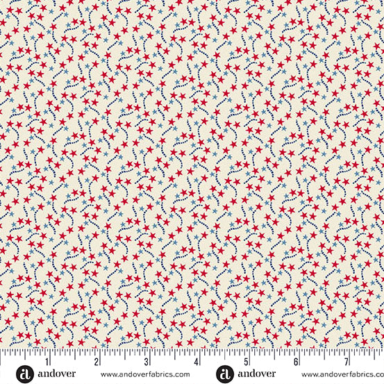 Tradition Quilt Fabric - Calico Stars in Cream - A-1326-L