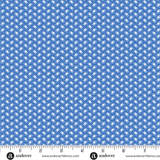 Tradition Quilt Fabric - Star Texture in Blue - A-1323-B