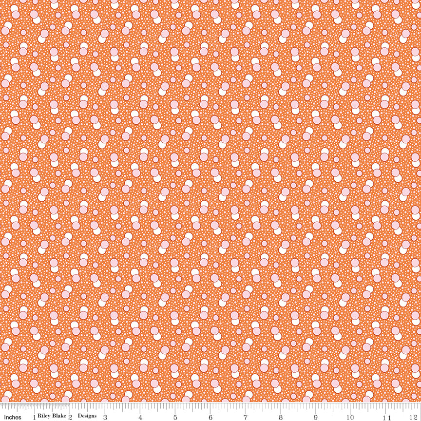 Traditional 30's Quilt Fabric - Orange Dots - C18247-ORANGE