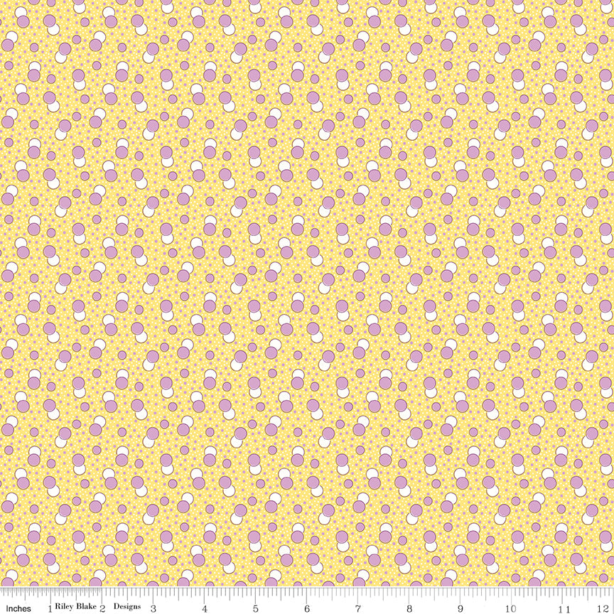 Traditional 30's Quilt Fabric - Yellow Dots - C18247-YELLOW