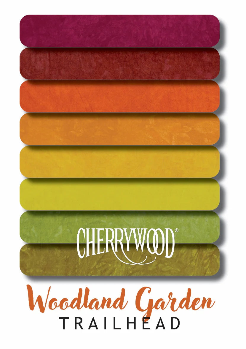 Cherrywood Hand Dyed Fabrics - Trailhead 8 Step Fat Quarter Bundle (Burgandy to Green) - 8 pieces