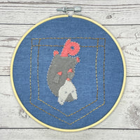 Wooly Flourish Trash Collectors Opossum Wool Applique Kit by Lynn Christiansen - WFOPOSSUM
