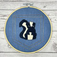 Wooly Flourish Trash Collectors Skunk Wool Applique Kit by Lynn Christiansen - WFSKUNK