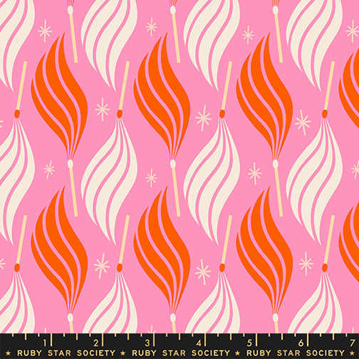 Trinketry Quilt Fabric by Ruby Star Society - Lit Flame in Flamingo - RSS0113 15