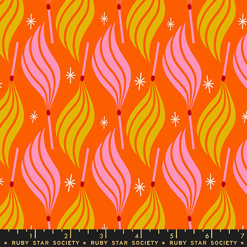 Trinketry Quilt Fabric by Ruby Star Society - Lit Flame in Goldfish Orange - RSS0113 16