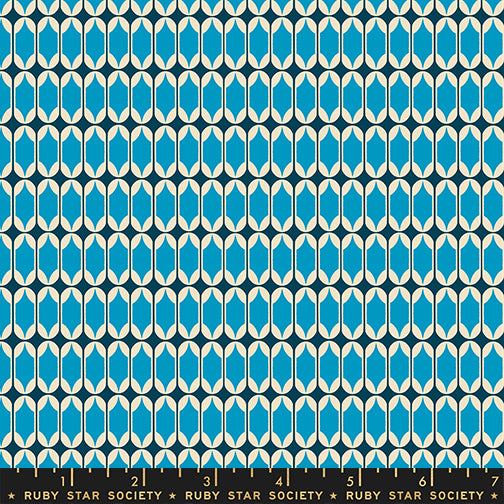 Trinketry Quilt Fabric by Ruby Star Society - Matchbook Geometric in Bright Blue - RSS0115 16