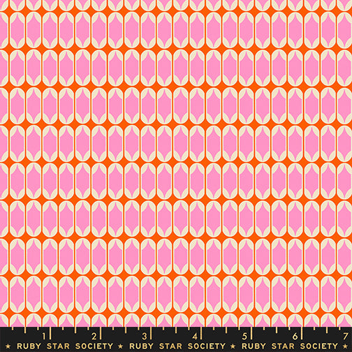 Trinketry Quilt Fabric by Ruby Star Society - Matchbook Geometric in Flamingo - RSS0115 12