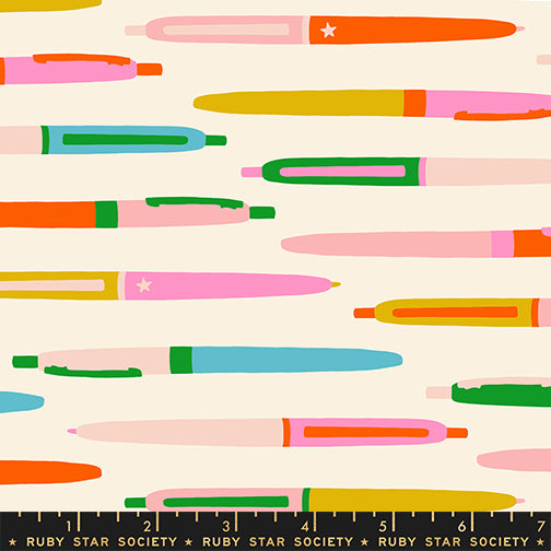 Trinketry Quilt Fabric by Ruby Star Society - Pens in Natural - RSS0110 11