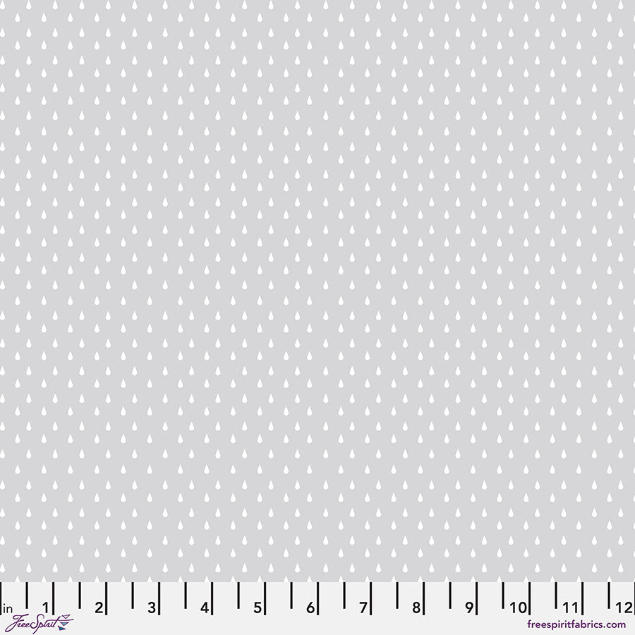 True Colors 2025 Quilt Fabric by Tula Pink - Ghost Droplettes in Whisper Gray - PWTP252.WHISPER