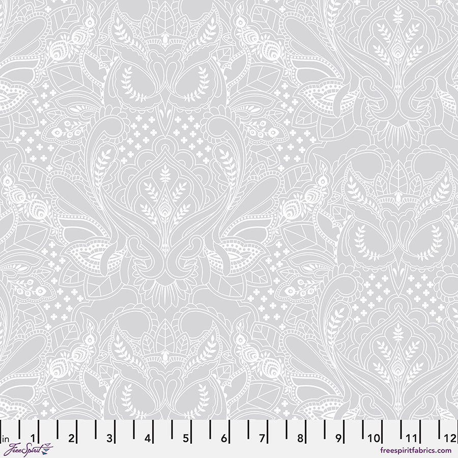 True Colors 2025 Quilt Fabric by Tula Pink - Ghost Owl in Whisper Gray - PWTP250.WHISPER