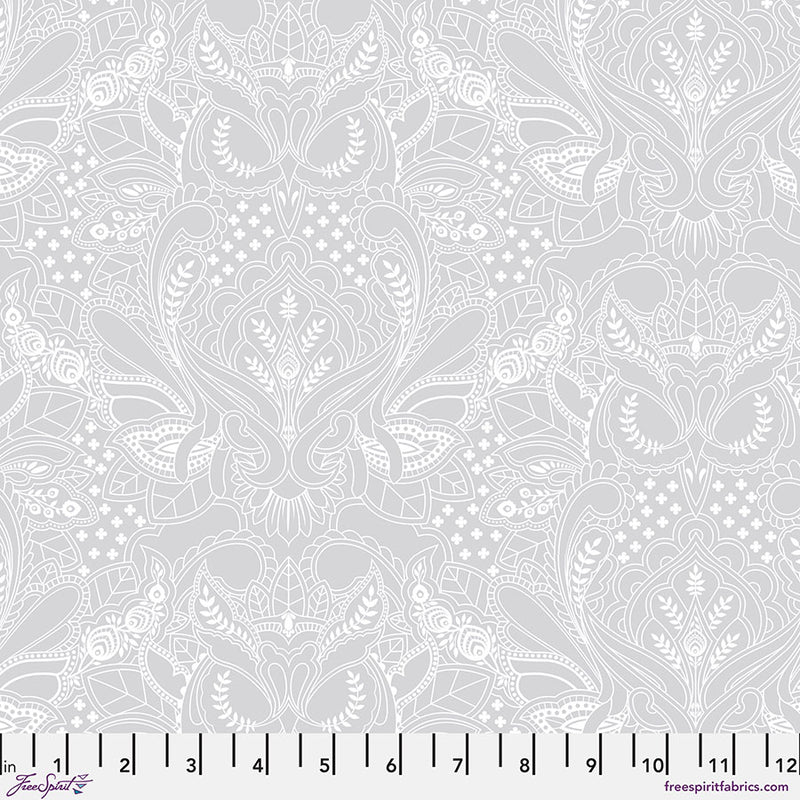 True Colors 2025 Quilt Fabric by Tula Pink - Ghost Owl in Whisper Gray - PWTP250.WHISPER