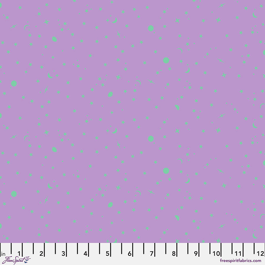 True Colors 2025 Quilt Fabric by Tula Pink - Space Sprinkles Stars in Frozen Berry Purple - PWTP254.FROZENBERRY