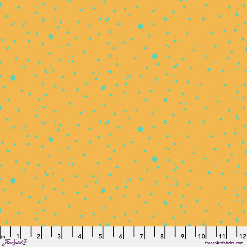 True Colors 2025 Quilt Fabric by Tula Pink - Space Sprinkles Stars in Papaya Orange - PWTP254.PAPAYA