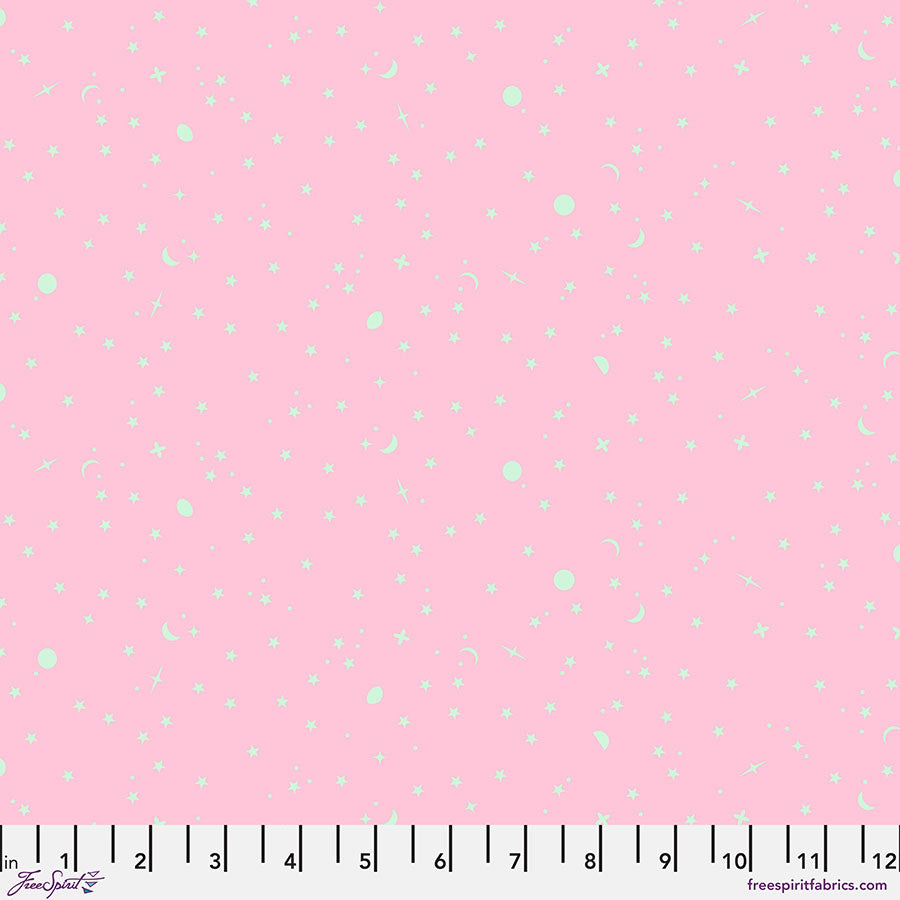 True Colors 2025 Quilt Fabric by Tula Pink - Space Sprinkles Stars in Piglet Pink - PWTP254.PIGLET