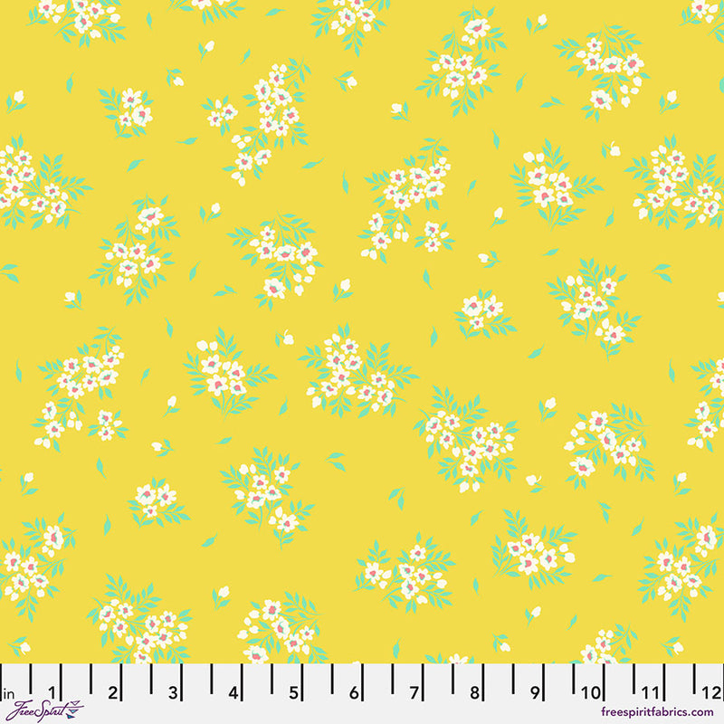 True Colors 2025 Quilt Fabric by Tula Pink - What a Ditz Floral in Buttercup Yellow - PWTP253.BUTTERCUP