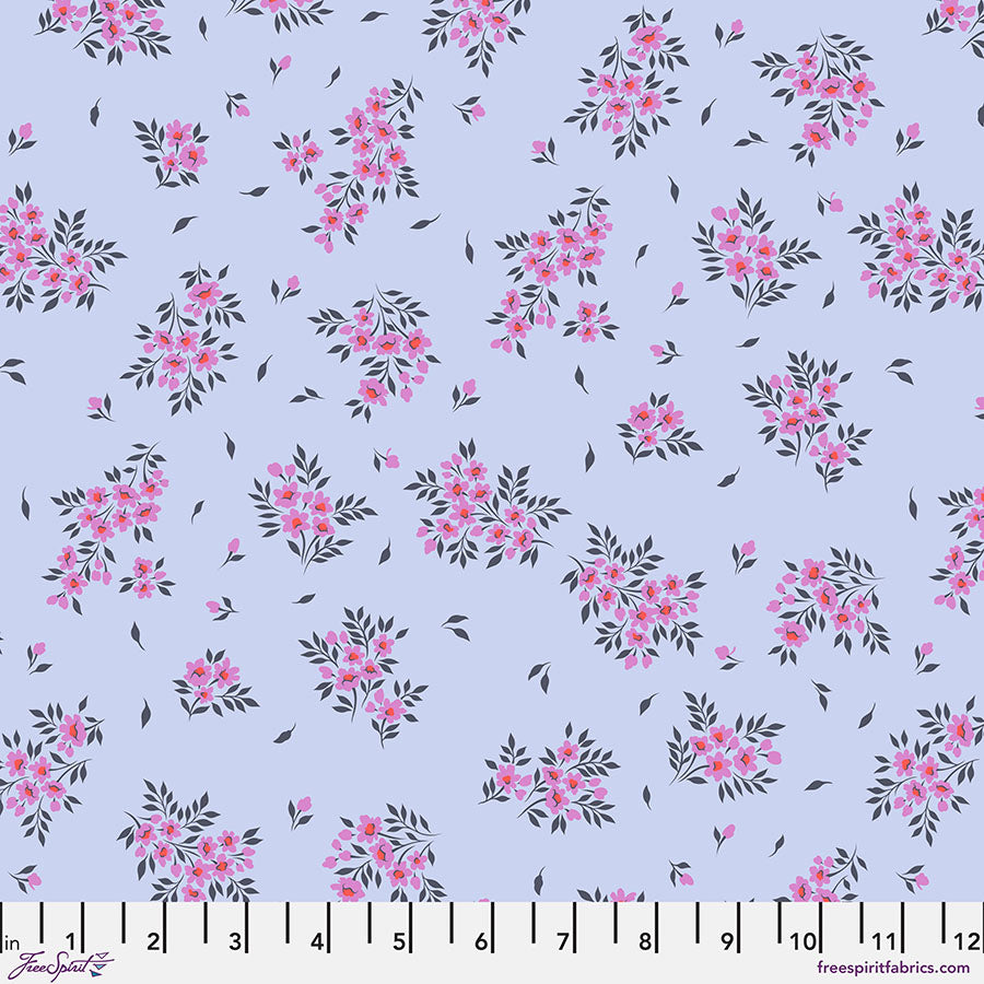 True Colors 2025 Quilt Fabric by Tula Pink - What a Ditz Floral in Frost Blue - PWTP253.FROST