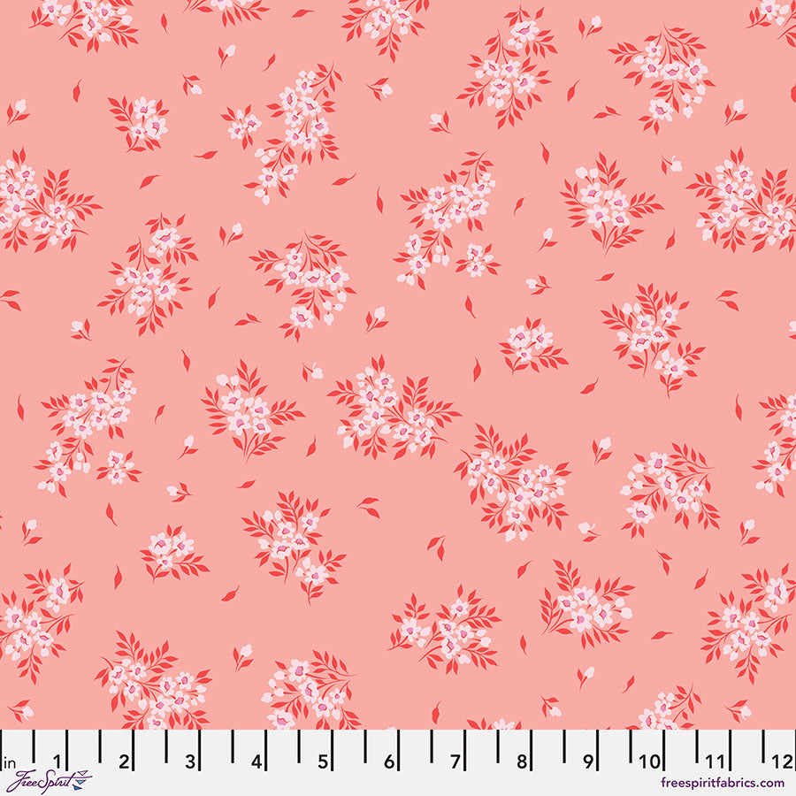 True Colors 2025 Quilt Fabric by Tula Pink - What a Ditz Floral in Peachy Keen Pink/Orange - PWTP253.PEACHYKEEN