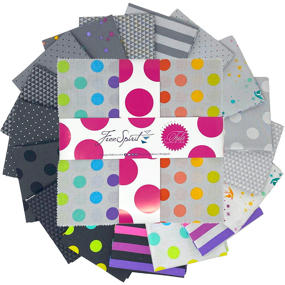 True Colors Graywork Quilt Fabric by Tula Pink - 42 piece 10" Charm Pack - True Color prints ONLY - FB610TP.GRAYWORK
