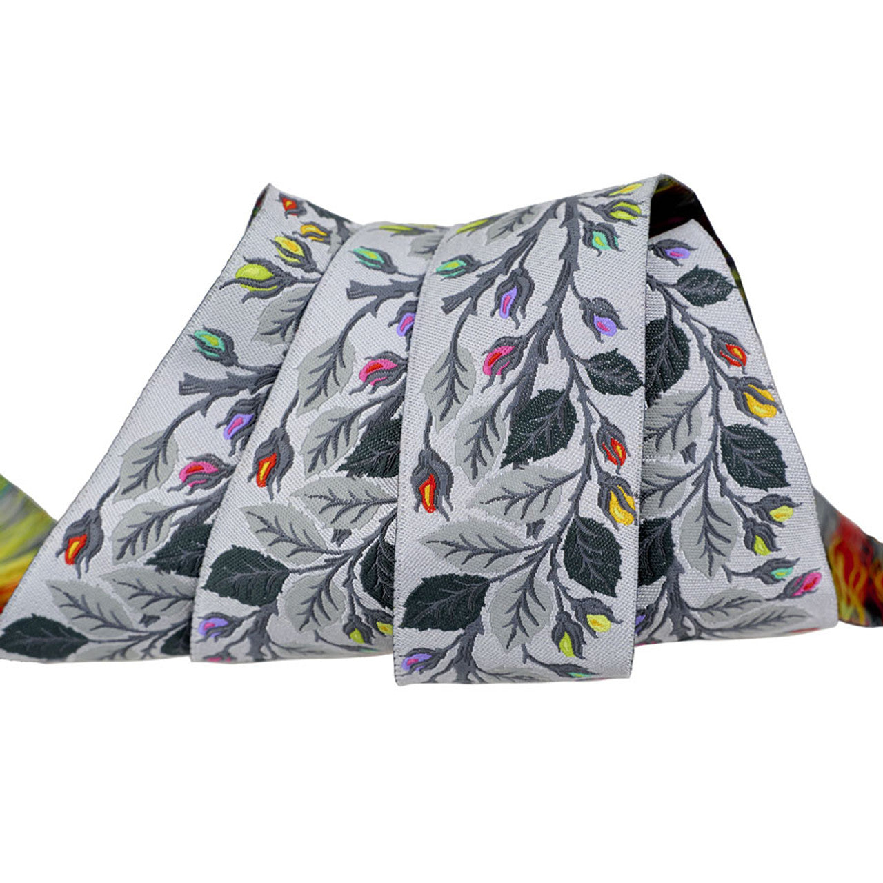 True Colors Graywork Renaissance Ribbon by Tula Pink - 1 1/2 Beautymark in Fog Gray - TK-141/38mm Col 01 - SOLD BY THE YARD