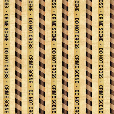 True Detective Quilt Fabric - Crime Scene Stripe in Wheat Gold - 2600 30721 S