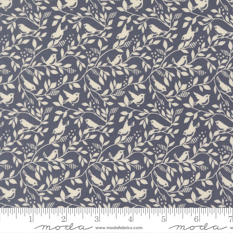 True Love Quilt Fabric - Birds of a Feather in Twilight Dark Blue - 5264 13