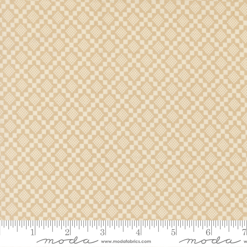 True Love Quilt Fabric - Checkmate in Oatmeal Tan - 5265 12