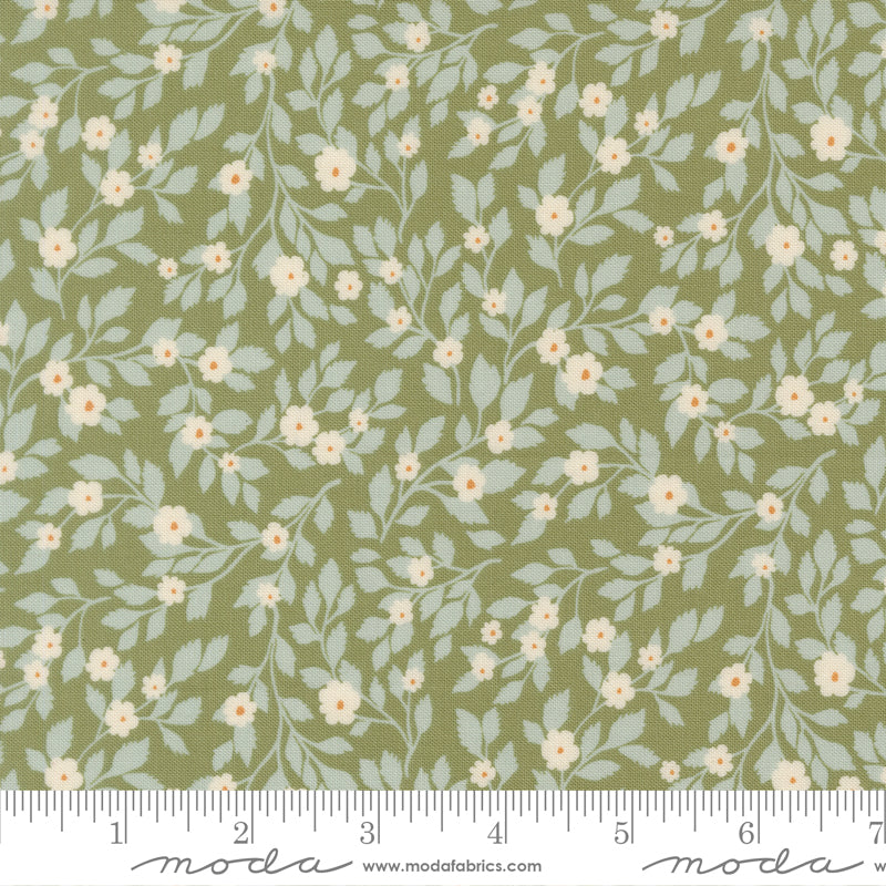 True Love Quilt Fabric - Daydream Posies in Fern Green/Robin's Egg Aqua - 5261 25