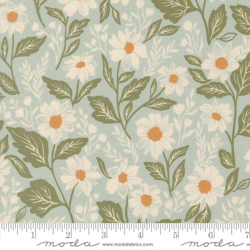 True Love Quilt Fabric - Romance Blooms in Robin's Egg Aqua - 5260 14