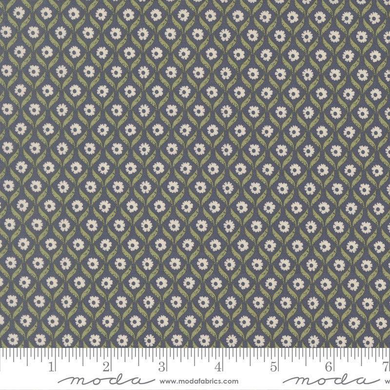 True Love Quilt Fabric - Wall Flower in Twilight Dark Blue - 5262 13