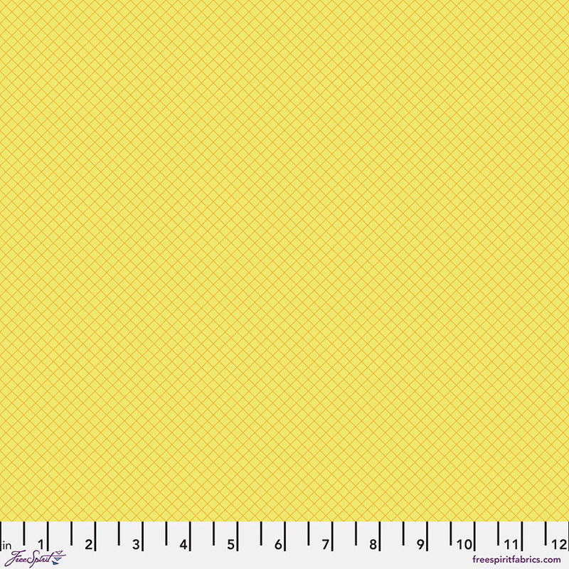 True Colors 2025 Quilt Fabric by Tula Pink - On the Grid Crosshatch in Highlighter Yellow - PWTP255.HIGHLIGHTER