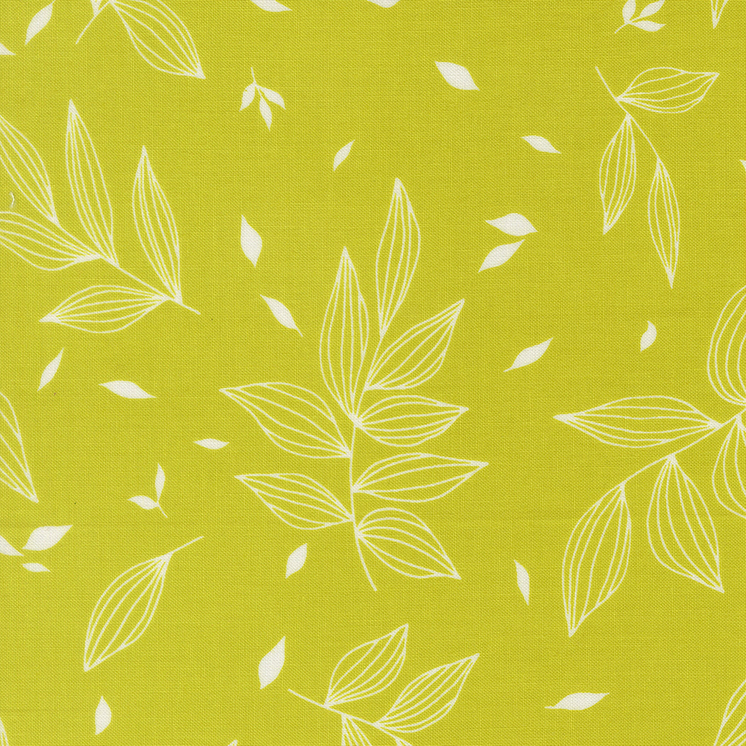 True to Hue Quilt Fabric - Fallen Leaves in Citronized Green - 11561 16