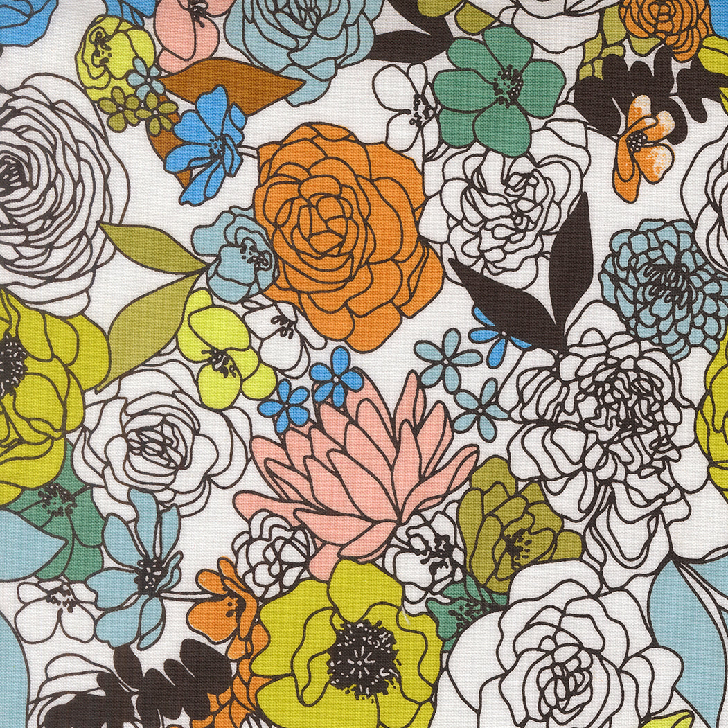 True to Hue Quilt Fabric - Hidden Facet Florals in Love Dove/Multi - 11560 11
