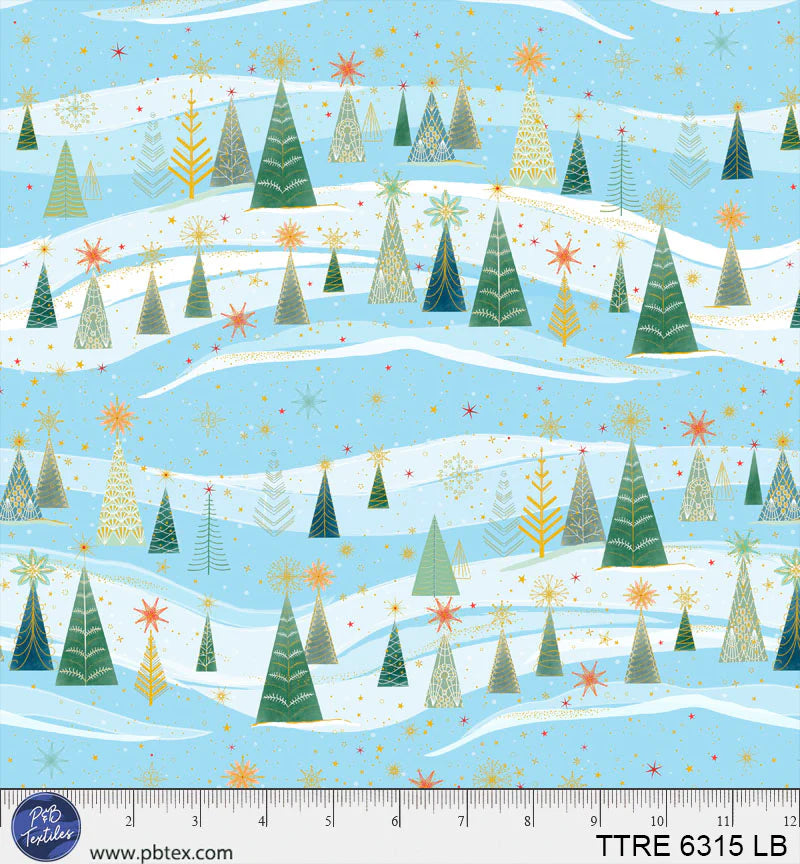 Turnowsky Treasures Quilt Fabric - Snowdrifts Allover in Light Blue - TTRE 06315 LB