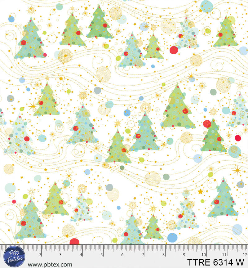Turnowsky Treasures Quilt Fabric - Winter Fields Allover in White - TTRE 06314 W