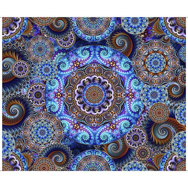 Twilight Quilt Fabric - Large Medallion Panel in Blue - 1649 29786 W - SOLD AS A 36" PANEL