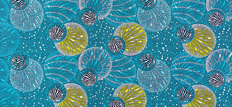Uniwax Prints from Ivory Coast Quilt Fabric - Blue - UW-24731-2 BLUE