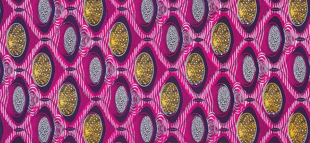 Uniwax Prints from Ivory Coast Quilt Fabric - Hot Pink - UW-24732B2B-3 HOT PINK