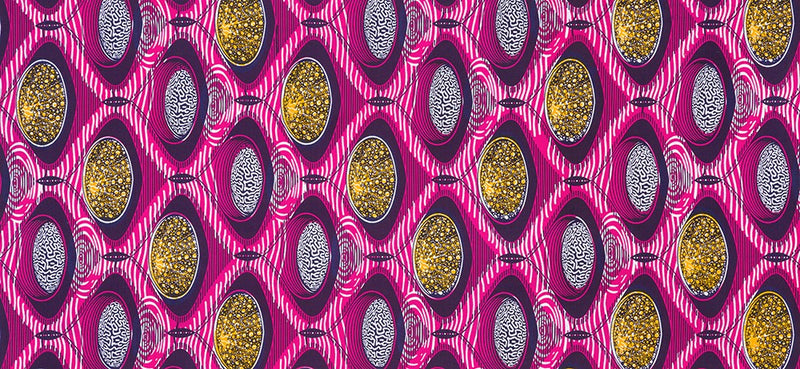 Uniwax Prints from Ivory Coast Quilt Fabric - Hot Pink - UW-24732B2B-3 HOT PINK
